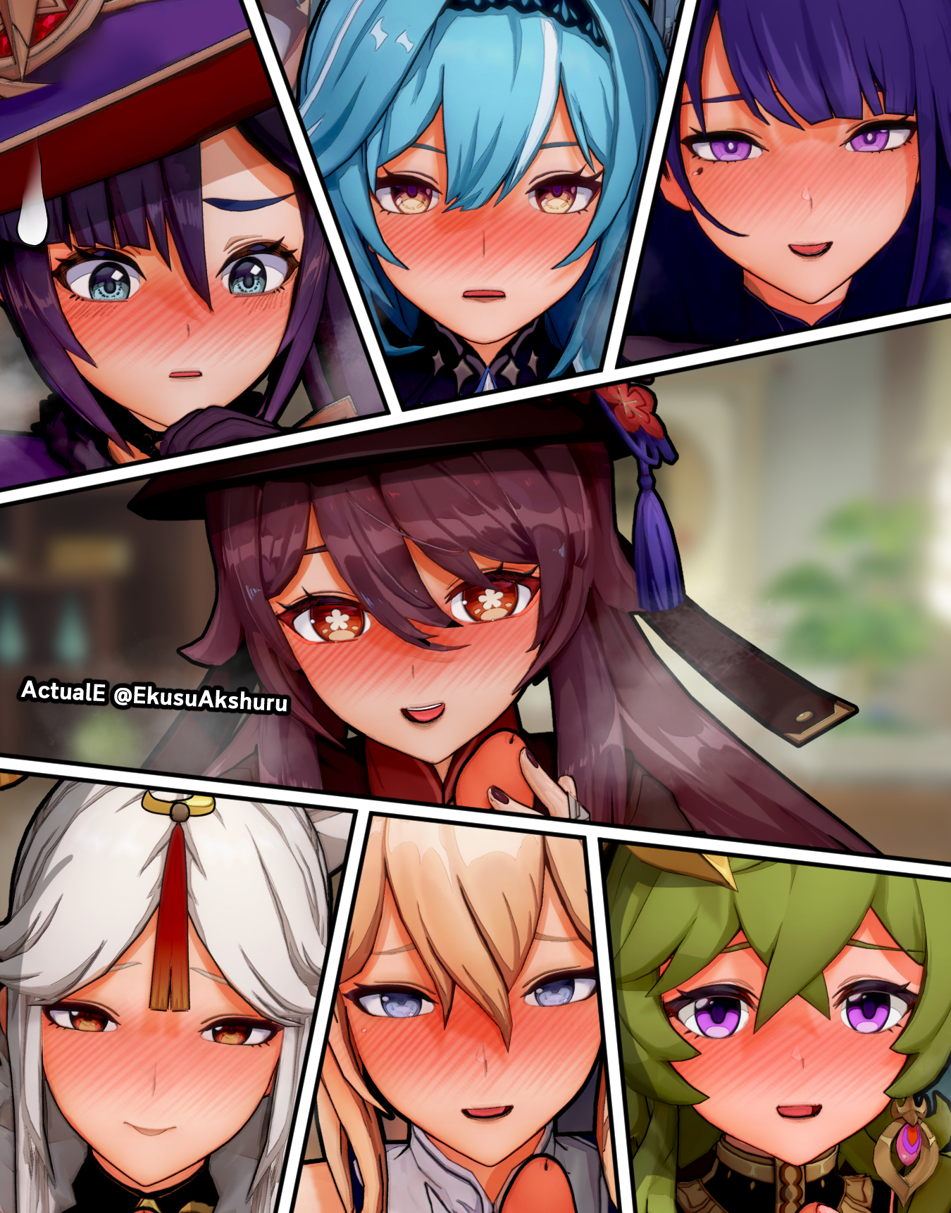 [ActualE] Teyvat Girls Tekoki~ (Genshin Impact) [黎欧出资汉化]_Girls Tekoki Cleaned 1 - Pyro 00 - Cover